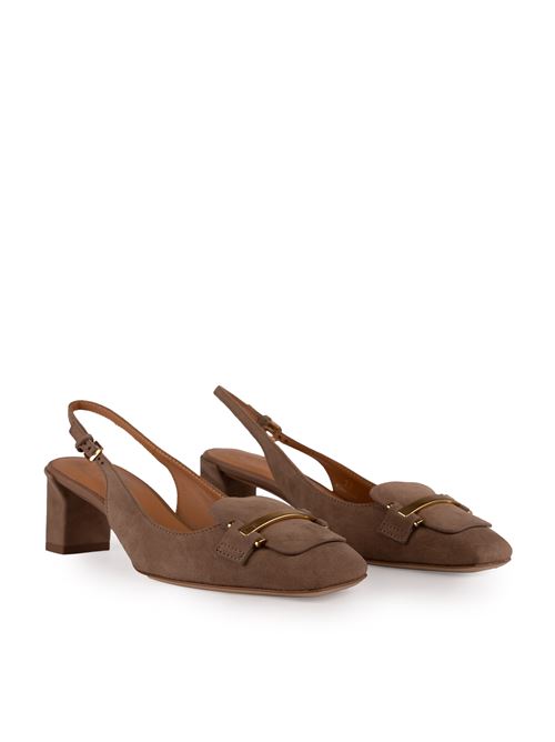 Decollete' slingback in pelle scamosciata beige TOD'S | XXW63L0JE10 HR0C806